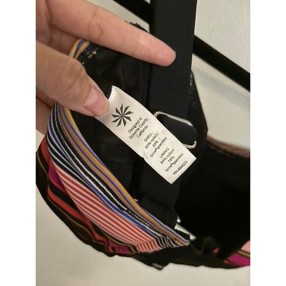 Athleta Bikini Women's 34B/C Capri Stripe Pura Pink Black Wired Adjustable Strap - Picture 10 of 11